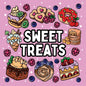 Bold and Easy Sweet Treats Coloring Book: 51 Large and Easy Designs Featuring Adorable Sweets for Seniors and Kids - Paperback
