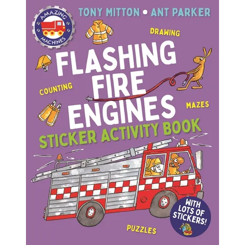 Amazing Machines Flashing Fire Engines Sticker Activity Book - Paperback