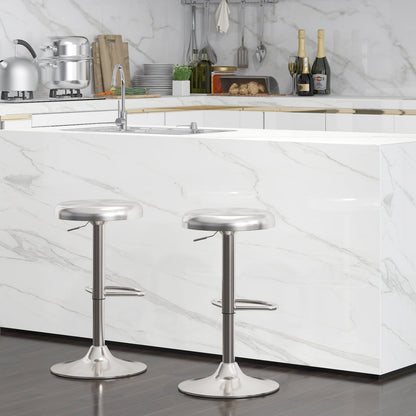 Modern Swivel Adjustable Height Bar Stool with Footrest for Pub Bistro Kitchen Dining