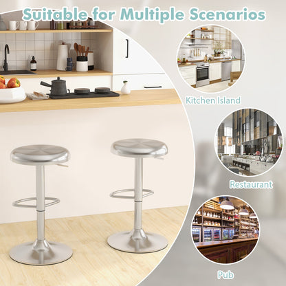 Modern Swivel Adjustable Height Bar Stool with Footrest for Pub Bistro Kitchen Dining