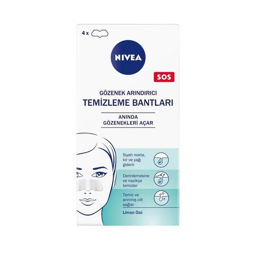 Nivea Pore Cleansing Strips - 4 Count | Deep Cleansing Face Strips for Blackhead Removal & Acne Prone Skin Care