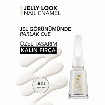 Flormar Jelly Look Nail Polish - Long-Lasting, Intense Pigment, Glossy Finish