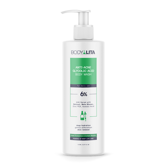 BodyLita Glycolic Acid 6% Serum Anti-Acne Body Wash with Salicylic & Azelaic Acid, 150ml