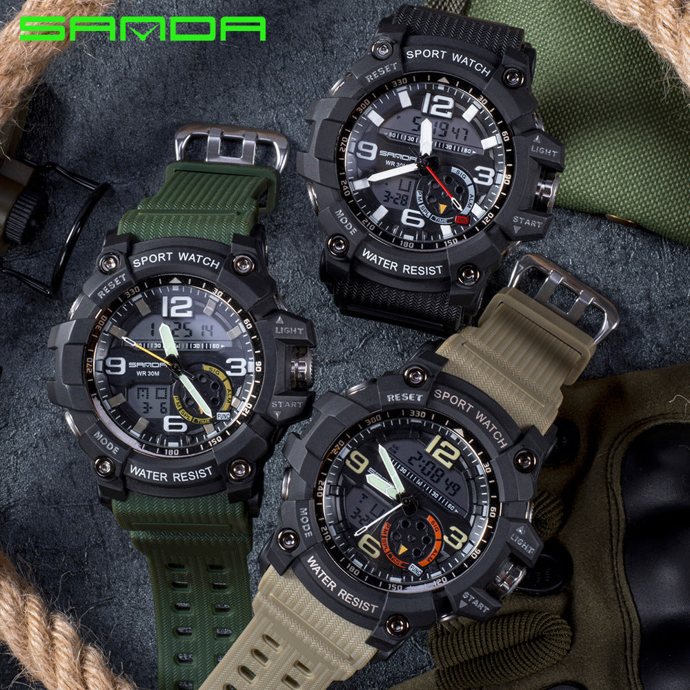 Analog-Digital Sports Watch with LED Backlight - STEVVEX