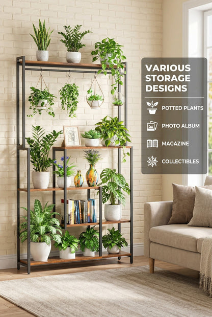 5-Tier Metal Display Shelf with LED Lights