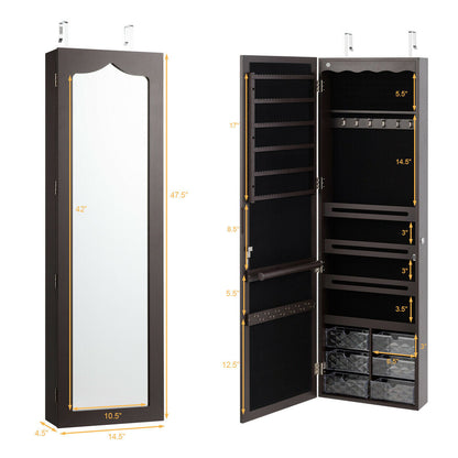 5 LEDs Jewelry Armoire Wall Mounted / Door Hanging Mirror