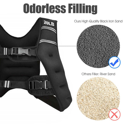 Training Weight Vest Workout Equipment with Adjustable Buckles and Mesh Bag
