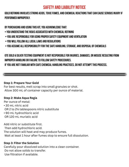 Gold Recovery & Refining Kit | Complete Chemical Solution for Scrap Gold Salvage