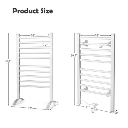 2-in-1 150W Freestanding and Wall-mounted Towel Warmer Drying Rack with Timer