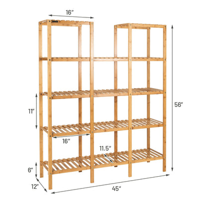 Multifunctional Bamboo Shelf Flower Plant Display Stand