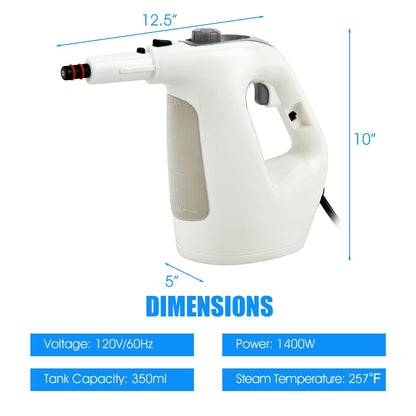 1400W Multipurpose Pressurized Steam Cleaner With 17 Pieces Accessories