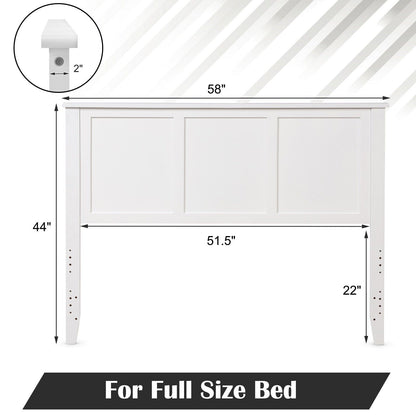 Full Wood Headboard Flat Panel with Pre-drilled Holes and Height Adjustment