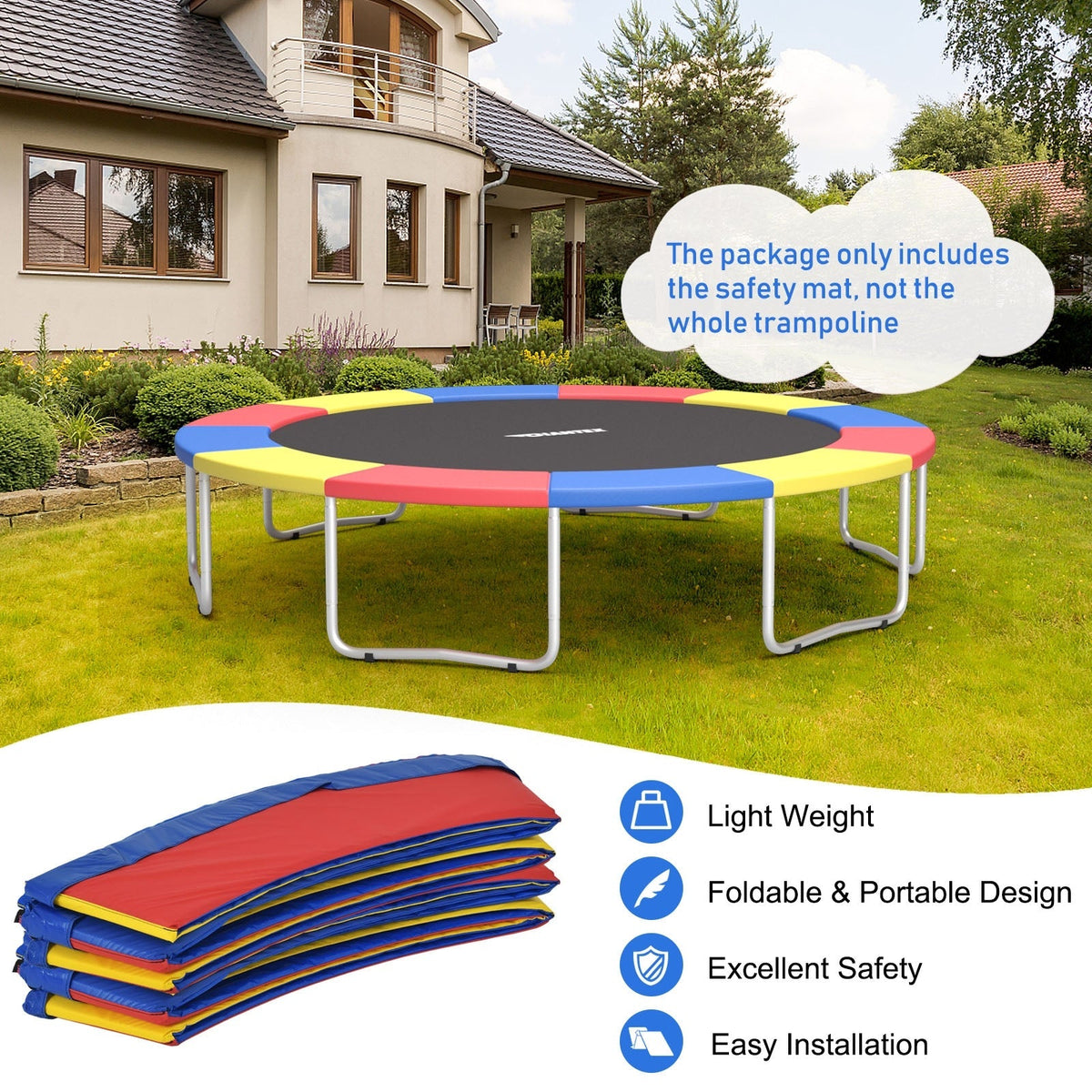 8 Feet Trampoline Spring Safety Cover without Holes