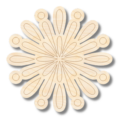 Unfinished Wood Etched Big Firework Shape | Paint By Line Crafts | up to 30" DIY