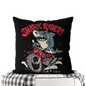 Motorcycle-Themed Double-Sided Square Pillow