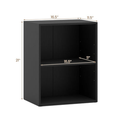 2-Cube Bookcase Floor Standing Open Bookshelf with 5-Position Adjustable Shelf