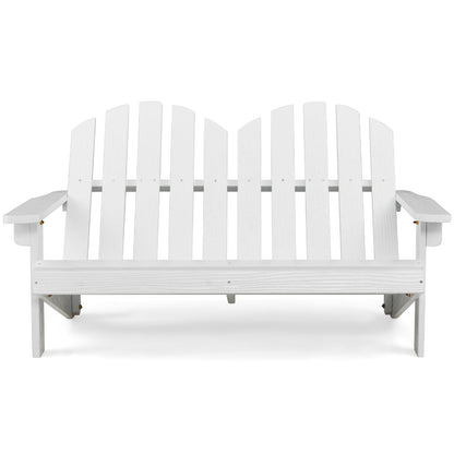 2 Person Adirondack Chair with High Backrest-White