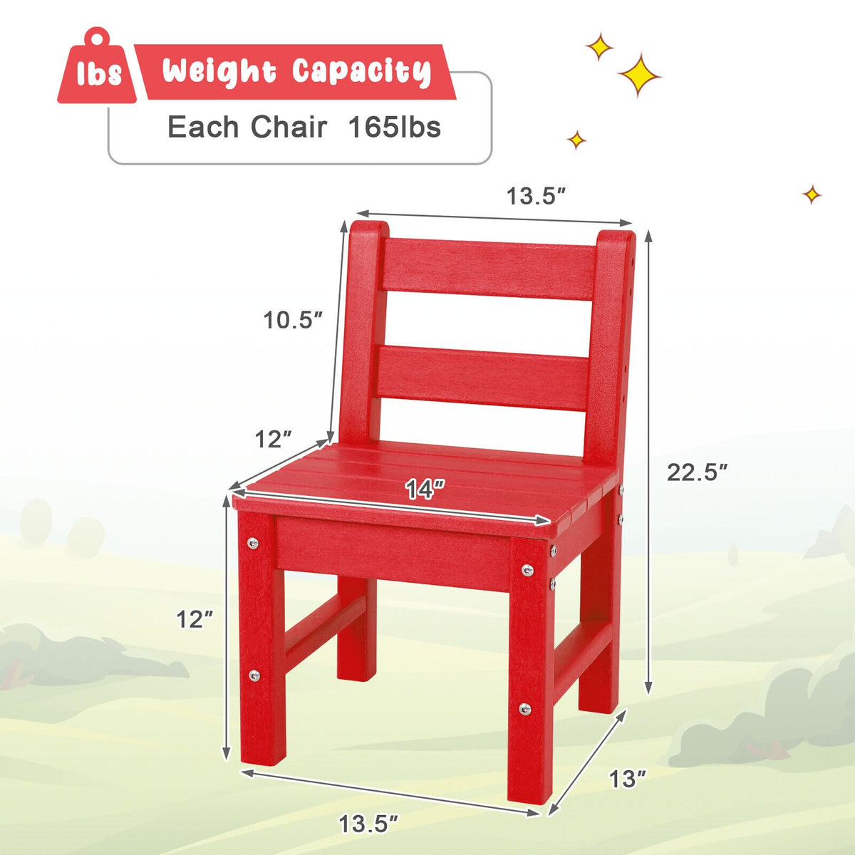 2 Pieces Kids Learning Chair set with Backrest