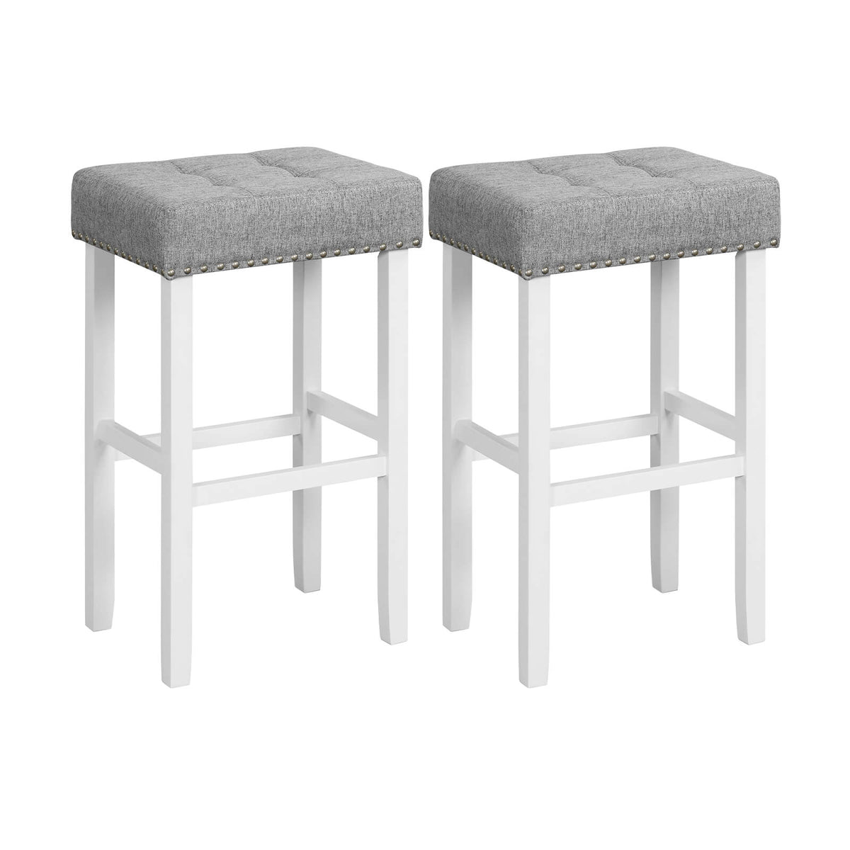 2 Pieces Counter Height Bar Stools with Sponge Padded Cushion
