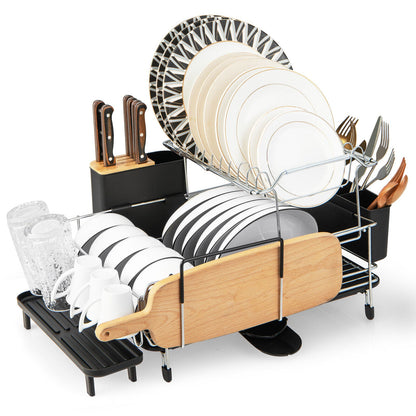 2-Tier Detachable Dish Rack with Drainboard and 360¬∞ Swivel Spout