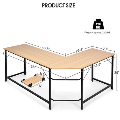 L Shaped Desk Corner Computer Desk PC Laptop Gaming Table Workstation