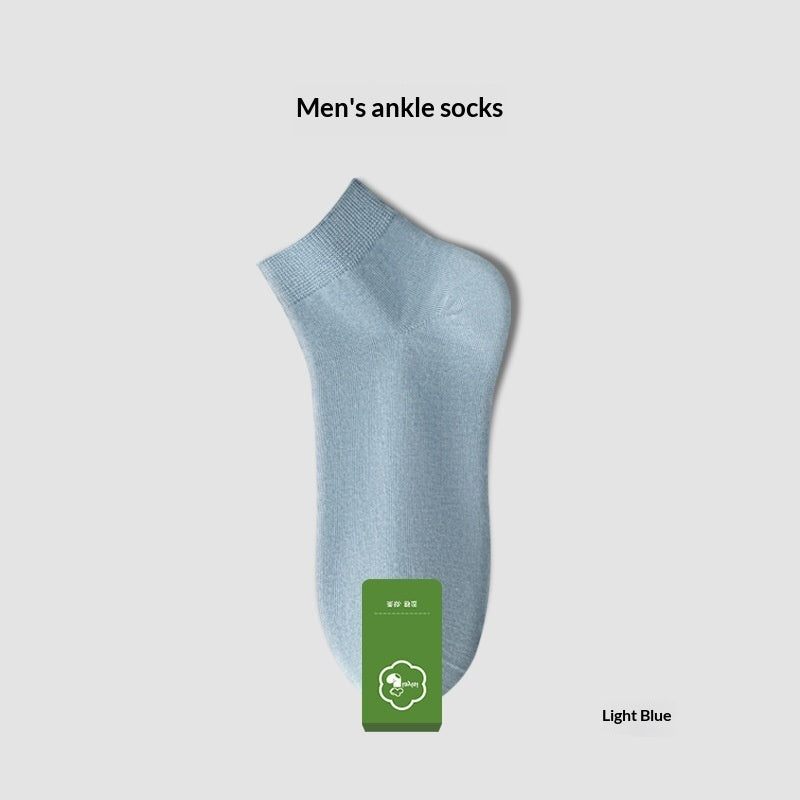 Men's Pure Cotton Odor-Resistant Sweat-Absorbent Mid-Calf Socks For Summer