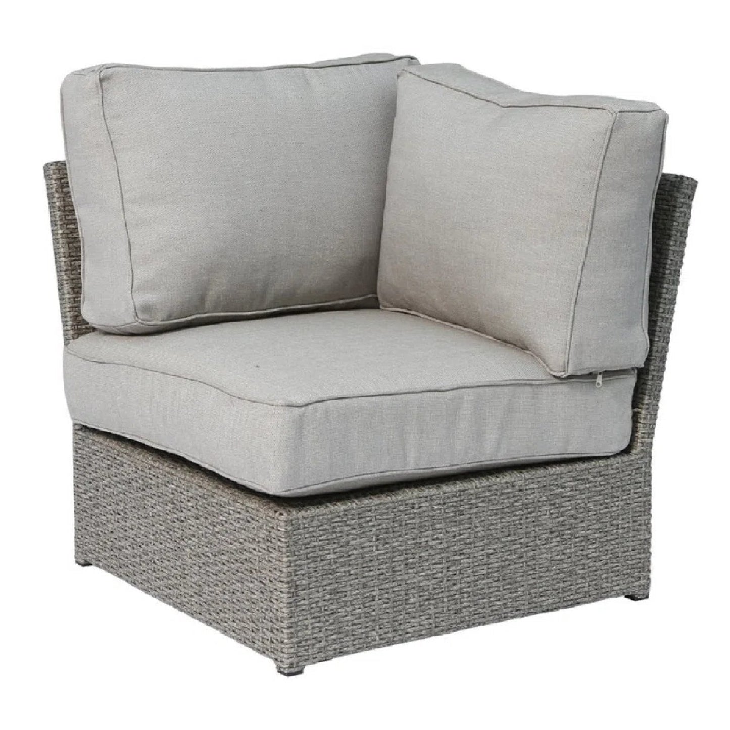 Outdoor Sectional Set PE Wicker Aluminum Gray 9 Piece Modular Seats 6