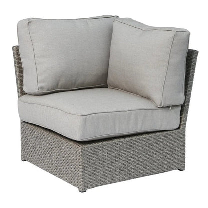 Outdoor Sectional Set PE Wicker Aluminum Gray 9 Piece Modular Seats 6