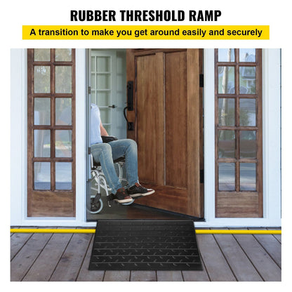 Threshold Ramp Rubber 4 In Heavy Duty Non-Slip Doorway Indoor Outdoor 2200 LB