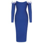 Long Sleeve Feather Women's Clothing Dress