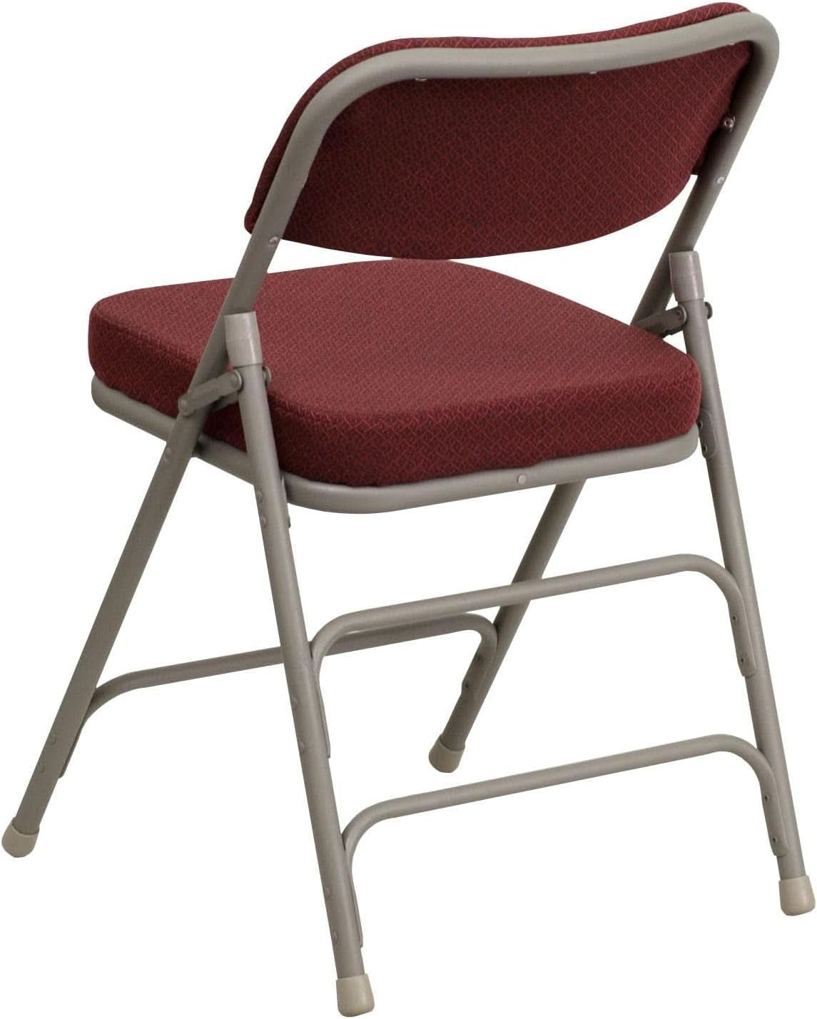 Hercules Folding Chairs Cushioned Burgundy Set of 2