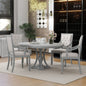 Retro 5-piece Dining Set Extendable Round Table and 4 Chairs for Kitchen Dining