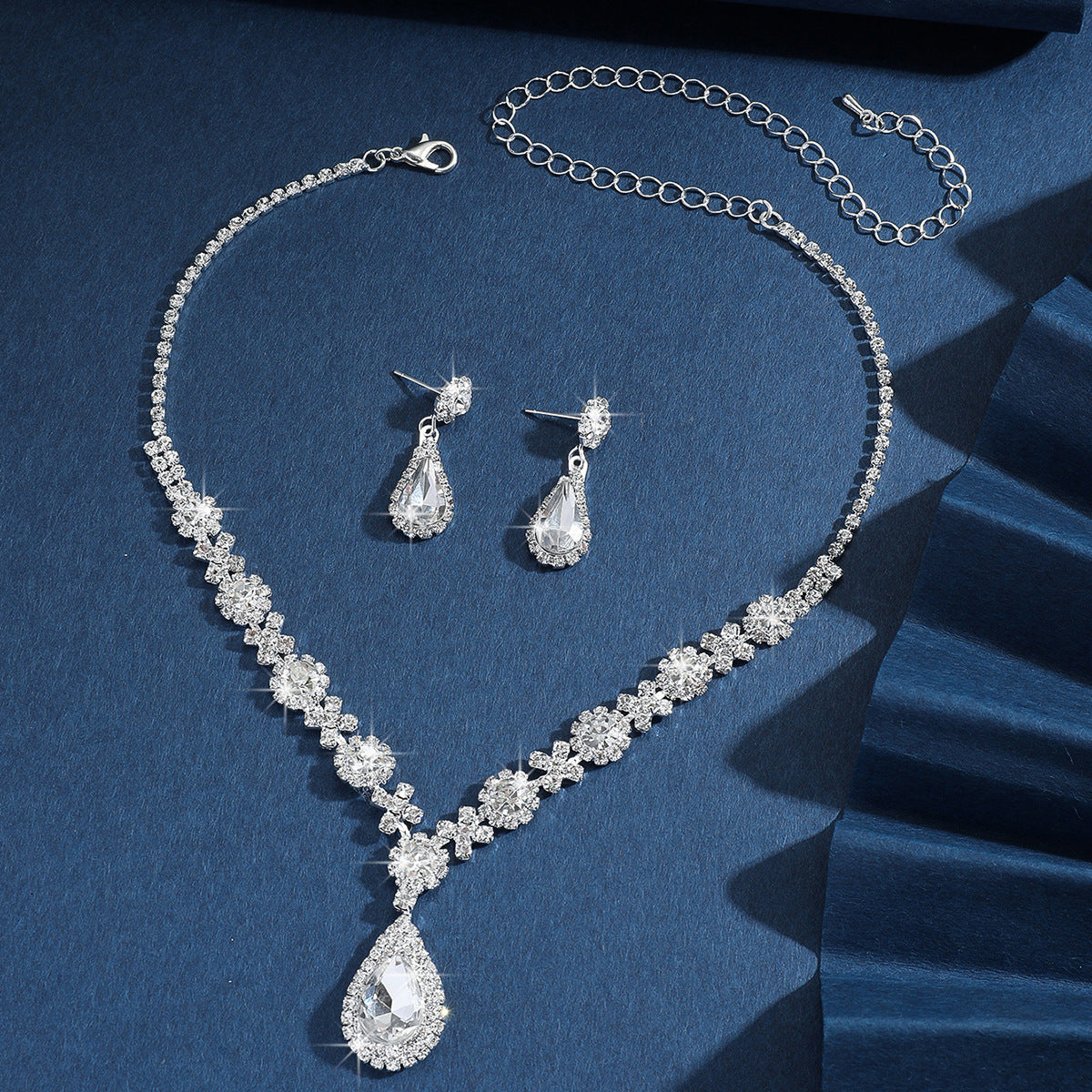 Bridal Jewelry Womens Set Cross-border European And American Crystal Water Drop