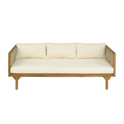 Outdoor Patio Sofa Acacia Wood Rope 67.5