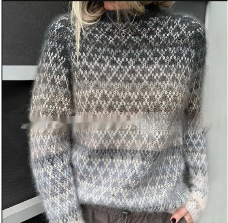 Crew-neck Pullover Knitwear A Trendy Versatile Sporty Jacket