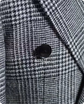 Autumn And Winter Men's Plaid Thick Warm Woolen Polo Coat