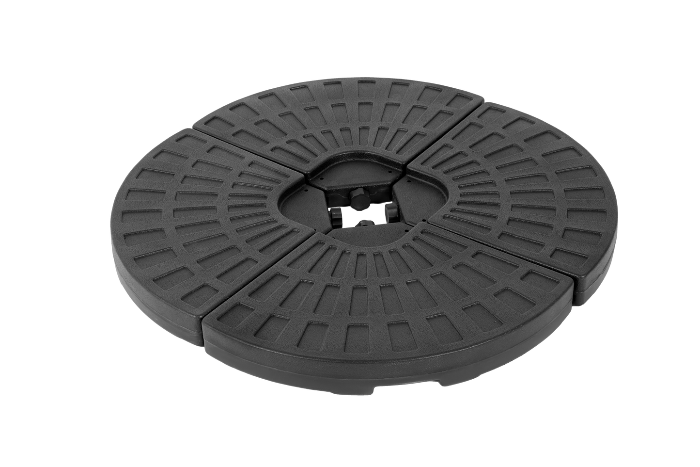 Patio Umbrella Base Fillable 4 Plate PE Black 42 LB Each Water Sand