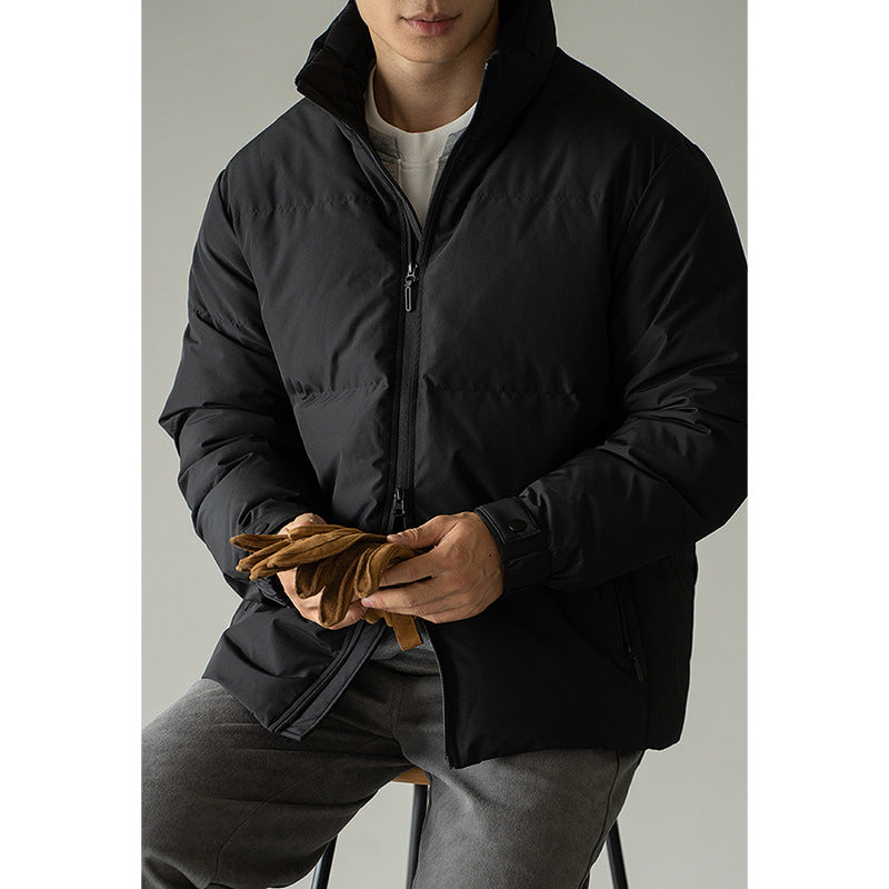 Mens Short Insulated Down Jacket Thickened Casual Outerwear