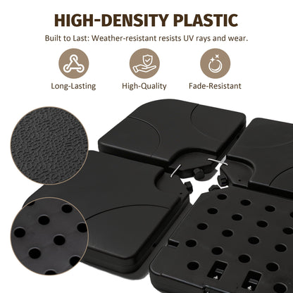 Patio Umbrella Base Offset HDPE Black 4 Panel 220 LB Water or Sand