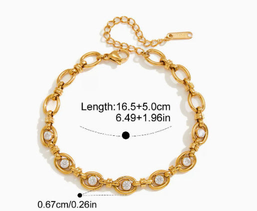Lucky Pig-Nose Clasp Golden Titanium Steel Bracelet For Women High-End Jewelry