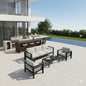 Outdoor Patio Set Aluminum Black Gray 4 Piece 73in Sofa