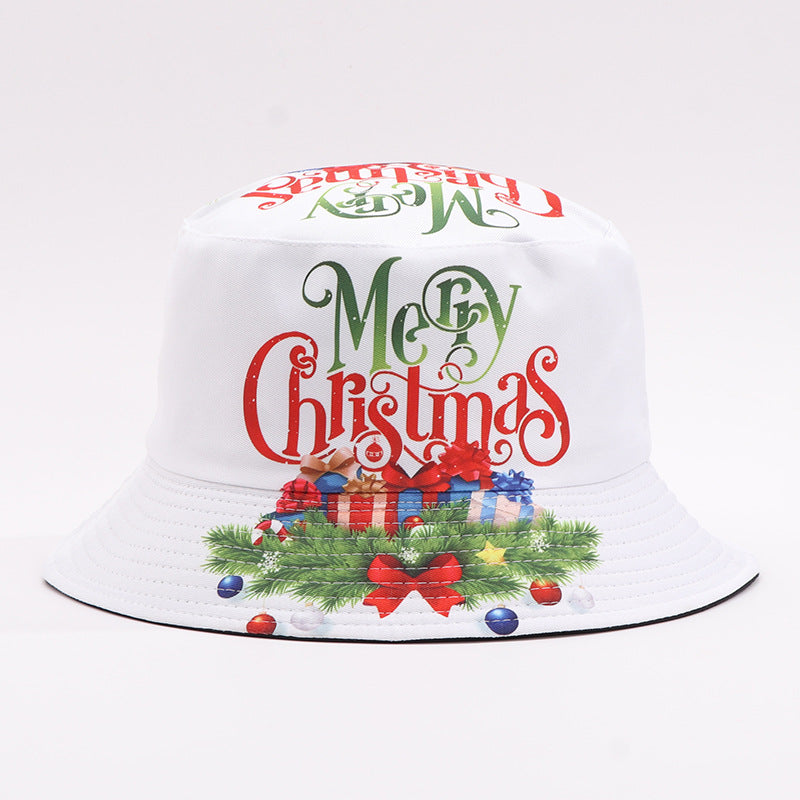 European And American Digital-print Bell-shaped Reindeer Bucket Hat