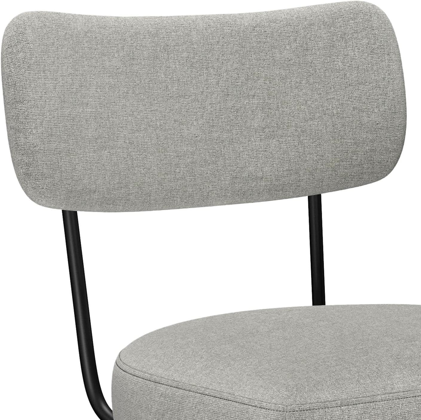 Giselle Swivel Bar Stools Set 2 29 Inch Upholstered Light Grey