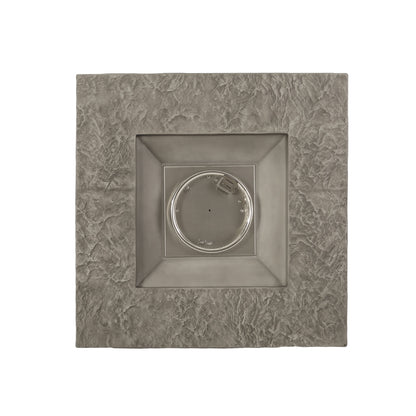 Classic Stone Design 32 Inch Square MGO Fire Pit 40000 BTU, Stone Gray