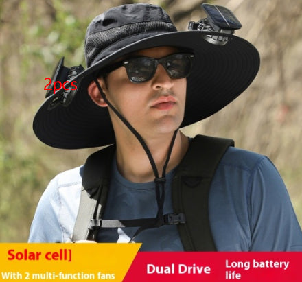 Long Endurance Lithium Battery Fan Solar Charging Wind Sun Protection Hat