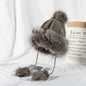 All-match Cute Woolen Knitted Ear Caps Plus Velvet Thick Winter Lei Feng Hat