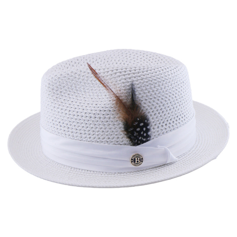 Spring Summer New Arrival Mens And Womens Seaside Beach Holiday Flat-Brim Straw Hat
