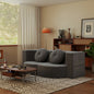 Floor Sofa Bed Corduroy Gray Convertible Sleeper Full Size 75.6 In