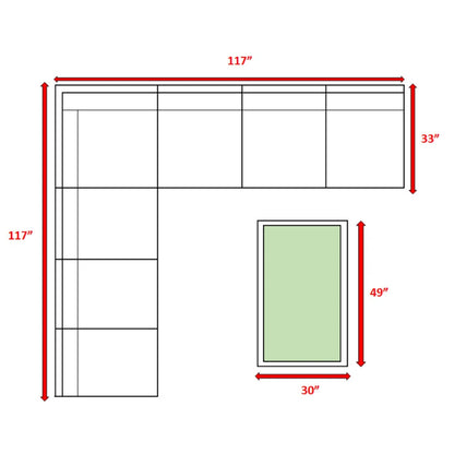 Outdoor Patio Set HDPE Wicker Mixed Gray 6 Piece Fully Assembled