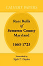 Rent Rolls of Somerset County, Maryland, 1663-1723 - Paperback